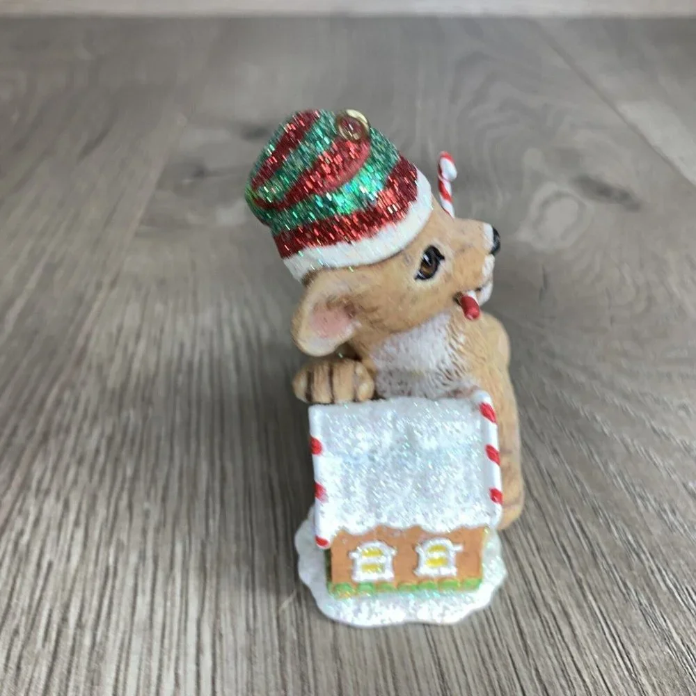 Danbury Mint The Baby Animal Ornaments Lion Cub  W/Gingerbread House - Picture 4 of 6